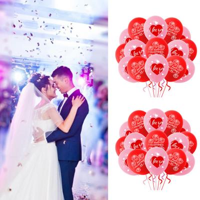 18 pezzi da 12 pollici in lattice antideformato rosa palloncino accattivante motivo decorativo a forma di cuore festa di San Valentino