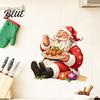 Indoor Outdoor Holiday Ornaments Santa Claus Wall Sticker Waterproof PVC Decal Removable Decorative Window Film Festive Art for Glass Windows
