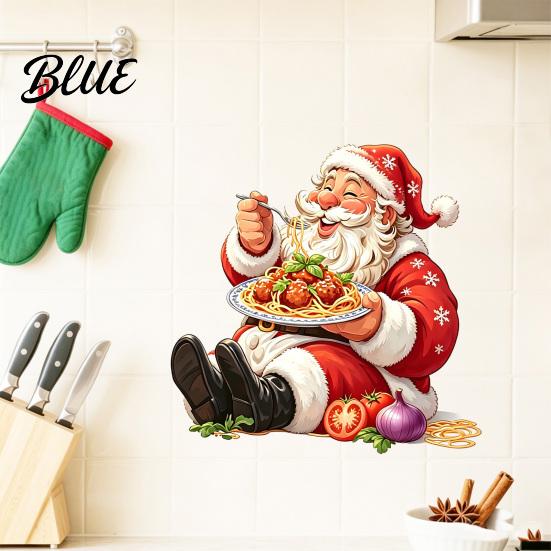 Indoor Outdoor Holiday Ornaments Santa Claus Wall Sticker Waterproof PVC Decal Removable Decorative Window Film Festive Art for Glass Windows