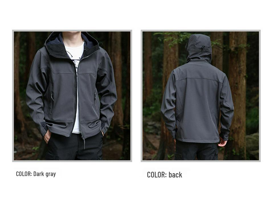 Cross-Season Outdoor Windbreaker: Hooded, Tactical Softshell Jacket for Autumn and Winter