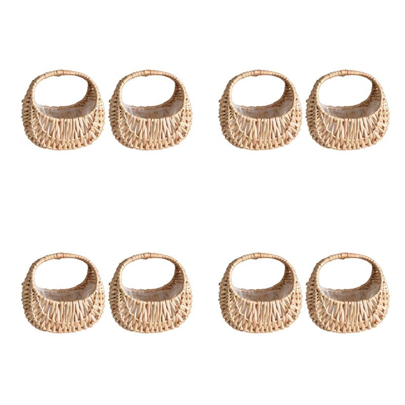 ABFS 8 Pcs Hand-Held Flower Arrangement Basket Hand-Woven Creative Flower Pot Storage Basket Flower Girl Basket Home Decor