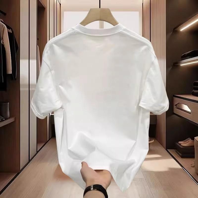 Heavy Cotton Versatile Trendy Brand Men'S Short-Sleeved T-Shirt Round Neck Casual Trend Half-Sleeved T-Shirt Top