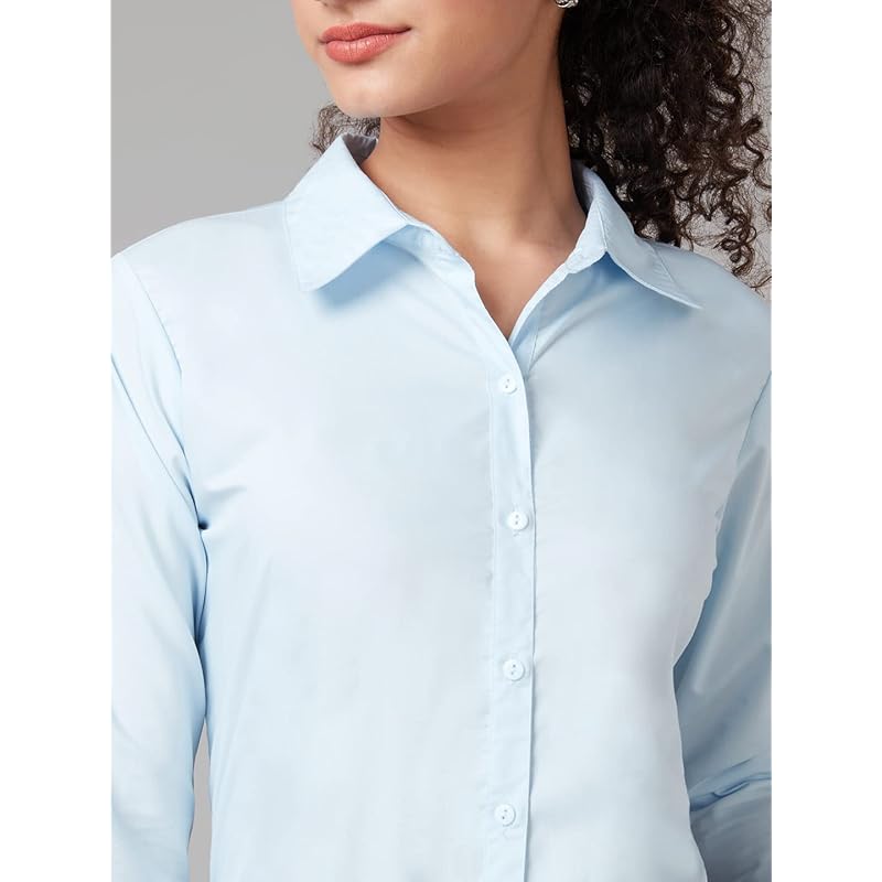 

Style Quotient Women Solid Blue Polycotton Regular Formal Shirt XL синий