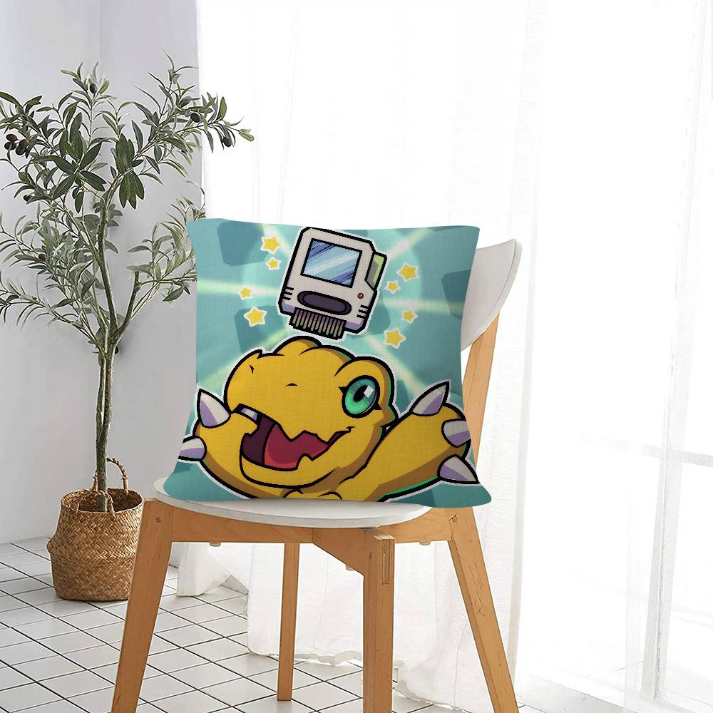 Japan Anime Digimon Cute Pillowcase Toon Gift Cushion Cover Bedroom Home Sofa Chair Seat Decor Pillow Case