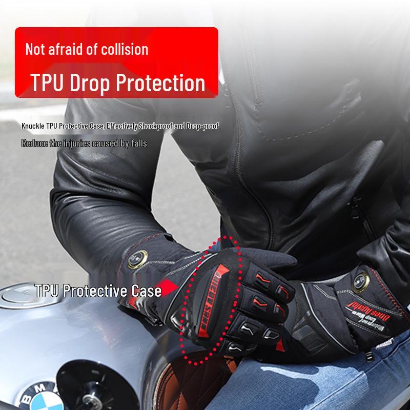 Waterproof Heated Touchscreen Gloves for Motorcycle and Cycling – Windproof Winter Warmth for Men & Women