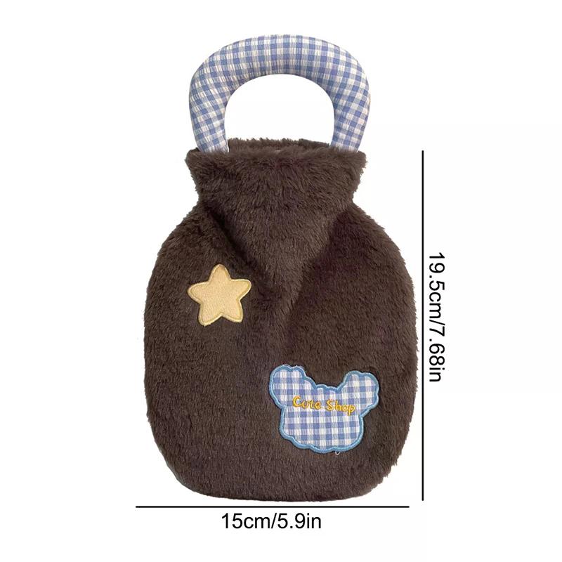 Cute Hot Water Bottle Bag For Girls Plush Shoulder Hand Warmer Heat Pack Warm Belly Instant Hot Pack Winter Water Heating Pad