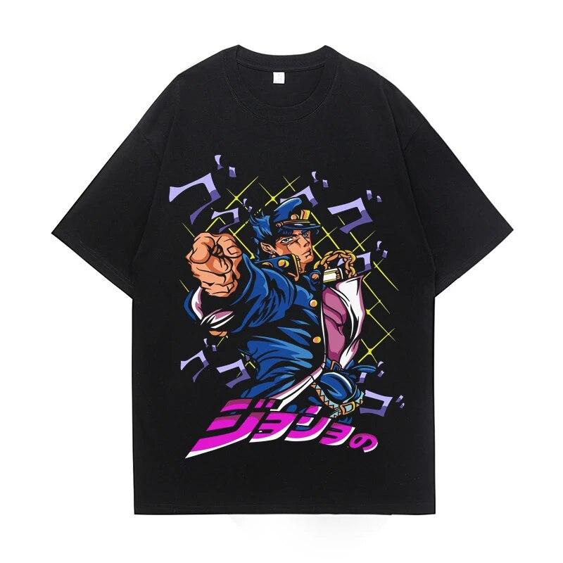 

Mens Vintage Washed T Shirt Anime JoJo Bizarre Adventure Summer Casual Harajuku O-Neck Short Sleeve Cotton T Shirt Unisex Tops