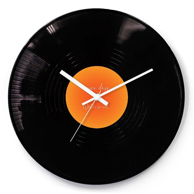 

Настенные часы с виниловой пластинкой Sunset, высококачественный орнамент, винтажный держатель для часов, китайский стандартный стол 30cm оранжевый