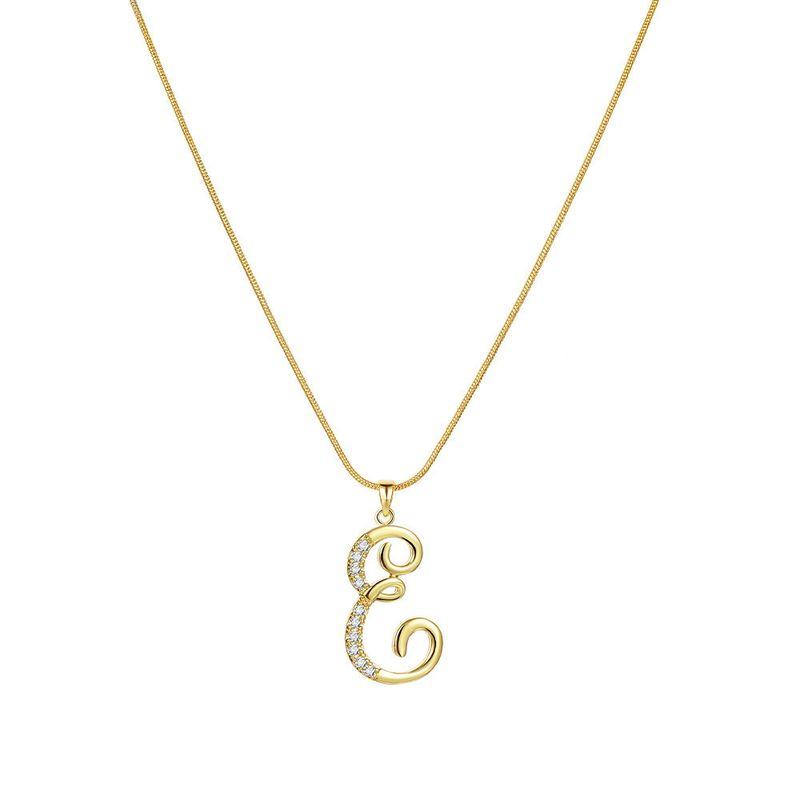 Europe and America Cross Border 26 Letters Copper Inlaid Zircon Snake Chain Necklace Letter Gold Pendant Creative Minimalist Letters