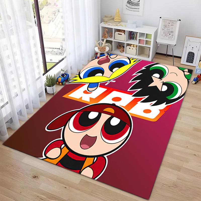 1Pc The Powerpuff Girls Printed rectangle carpet, home door mat, outdoor travel protection carpet A1