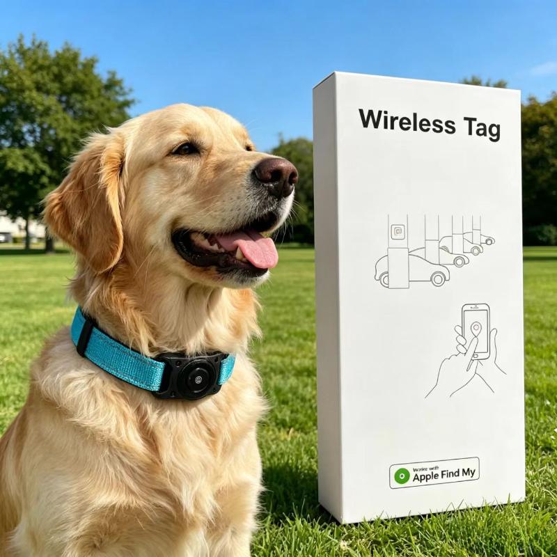 Dog Cat Pet Collar GPS Tracker Apple Find My Certified IP68 Waterproof Anti Lost Reflective Adjustable S M L