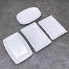 Rectangular Pure White Ceramic Dinner Plate