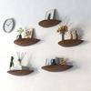 Nordic Style Wall Mounted Semicircular Wood Wall Storage Rack Background Wall Display Home Decoration Item Storage Organization