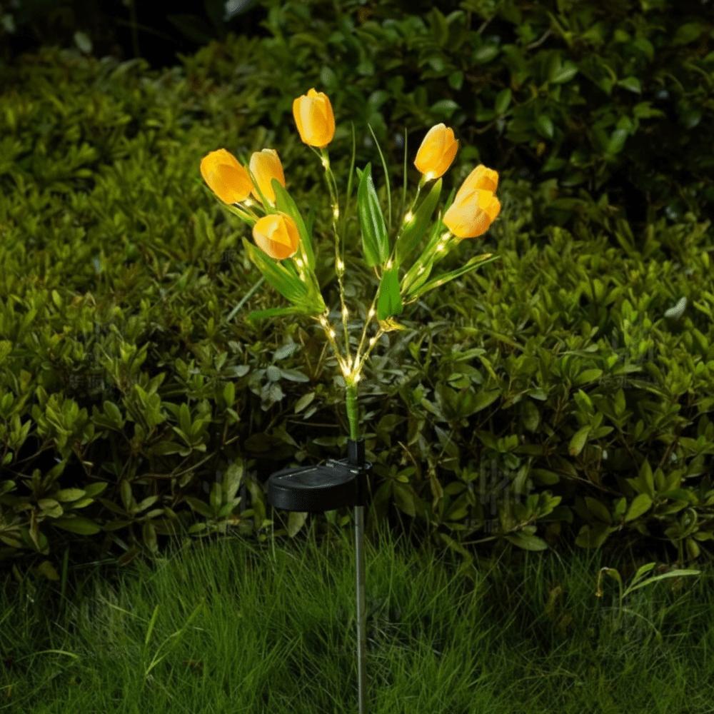 7 Head Tulip Flower Solar Garden Lights LED Lights Waterproof Design Solar Landscape Light Realistic Flower Design