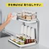 Metal 2-Tier Tabletop Spice Rack, Tabletop Kitchen Storage, Spice Rack with Anti-Drop Design, Easy to Clean, Suitable for Bathroom and Cosmetic Storag