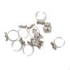 10 Stuks Zilver Rond 5mm Cabochon Zetting Basis Instellingen Verstelbare Filigraan Ring voor Sieraden Maken