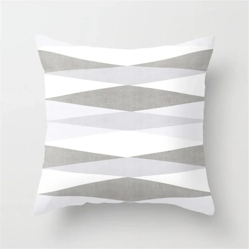 New Nordic Grey Geometric Pillow Covers Polyester Throw Pillows Cover Modern Fashion Livingroom Sofa Bed Cushion Cover 45X45cm