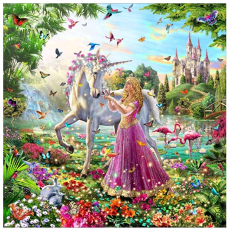 Full Drill 5D Diamond Painting Unicorn And Swan Cross Stitch Kits Home Decors