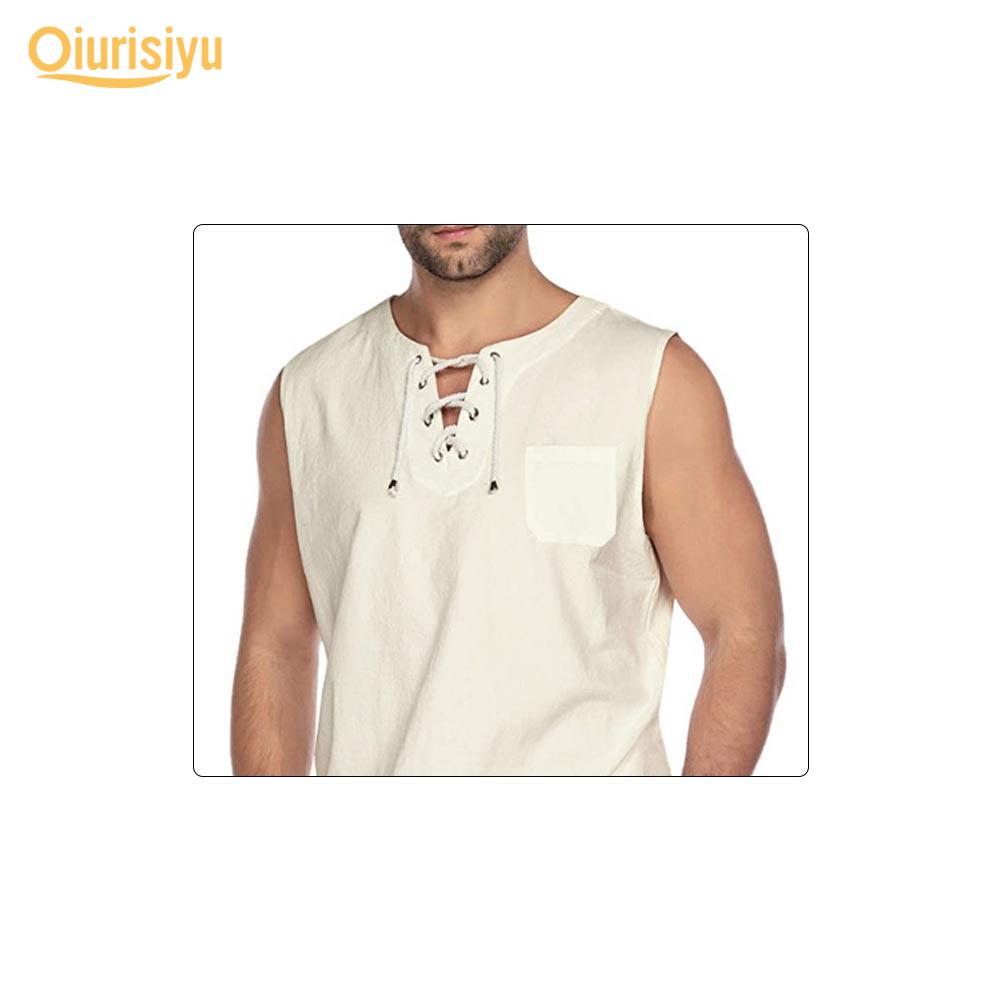 Buy Men Solid Color Sleeveless V Neck 