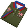 Herren Kurzarm-Polohemd mit Flaggen-Patch und Stickerei Klassische Passform Komfortables Design