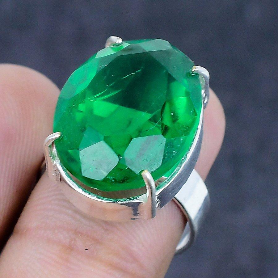 Natural Chrome Diopside Gemstone 925 Sterling Silver Jewelry Ring Size 7 j3F29
