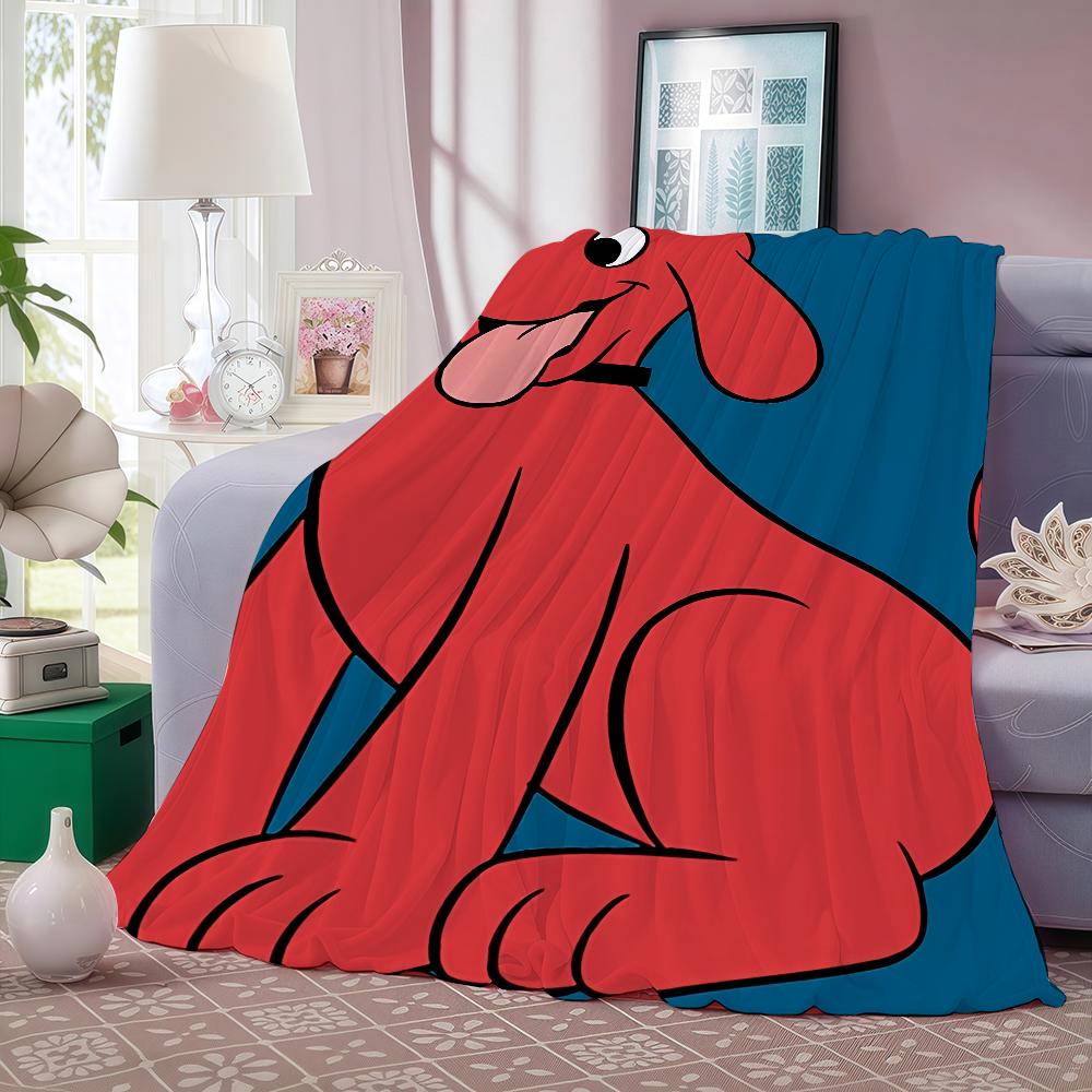 Cartoon C-clifford The Big Red Dog Blanket Warm And Soft Suitable For Bedroom Living Room Sofa Bed Office Travel Camping 30x40in