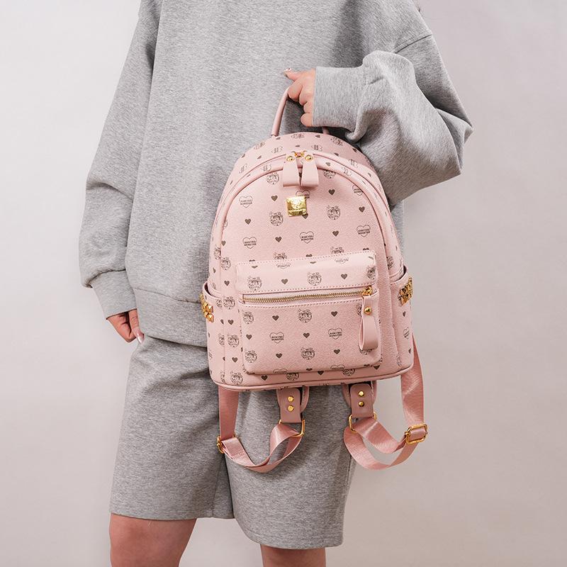 Womens  New Korean Style Retro Printed Backpack, Large Capacity Leisure Fashi Travel School Bag, Trendy Womens Bag