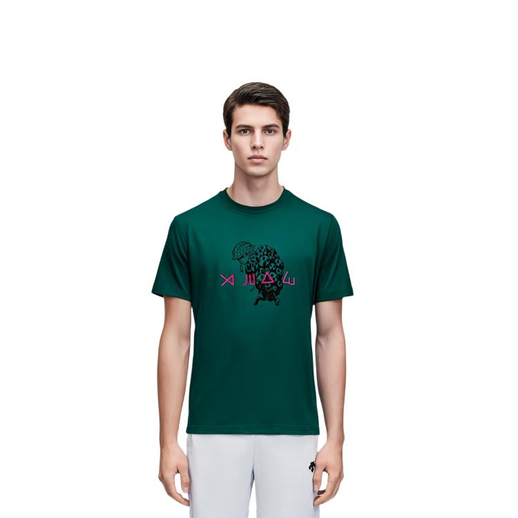 Uniqlo X Hunter Cartoon Anime Print Crew Neck Short Sleeve T-Shirt Unisex Tops Light-Green 470969-53