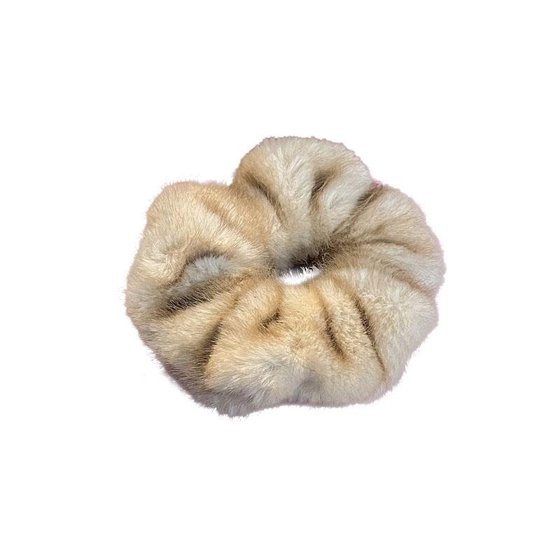 Large Size Sweet Soft Fluffy Plush Solid Color Elastic Hairband Scrunchies Women Girl Autumn Winter Hair Ring Hair Accessories