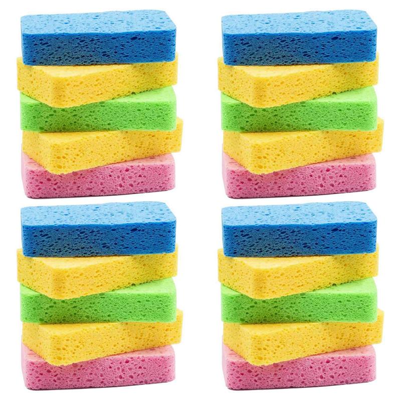 

ABUL-Large Cellulose Sponges,Kitchen Sponges For Dish, Duty Scrub Sponges,Non-Scratch Dish Scrubber Sponge 20 Pcs разноцветный