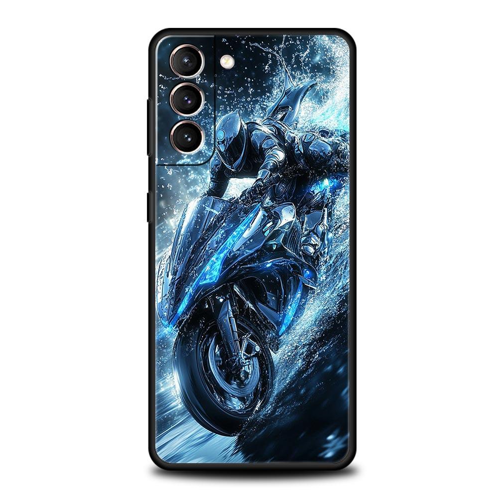 Motorcycle Phone Case Cover for Samsung Galaxy S26 S25 S24 S23 S22 S20 S21 FE Ultra S25 Edge Plus 5G Soft TPU Shell Fundas Capas
