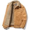Herren Winter Casual Jacke mit Pelzkragen Herrenmantel Warmer Baumwollmantel Herren Warmer Mantel Plus Samt Verdickte Cordjacke