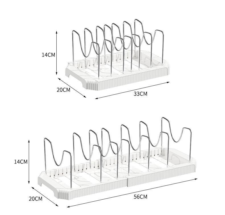 Telescopic Multi-Function Kitchen Rack for Pots, Lids, and Plates