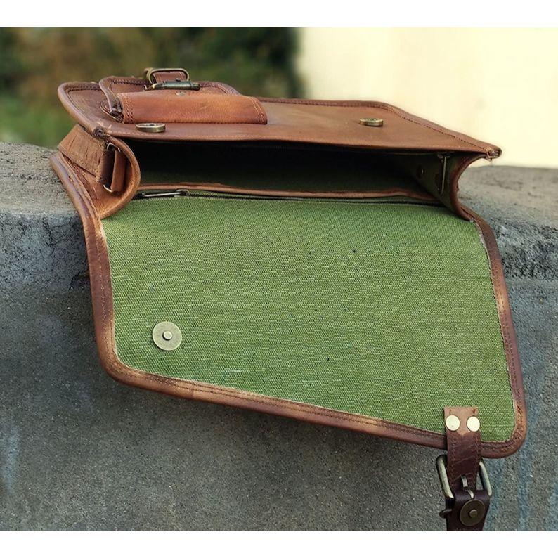 Stilvolle Herren-Umhängetasche aus echtem Leder, Braun, Murse, mittelgroß