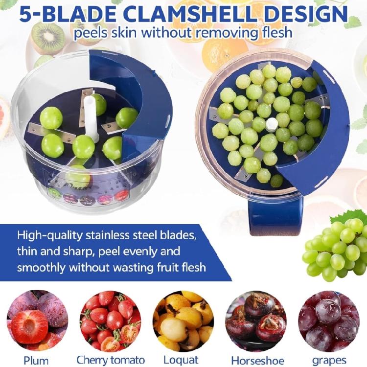 Compacts Electric Peeling Device For Small Fruits Gentle Removal Antislip Base USB Rechargeable For Home And Catering Services