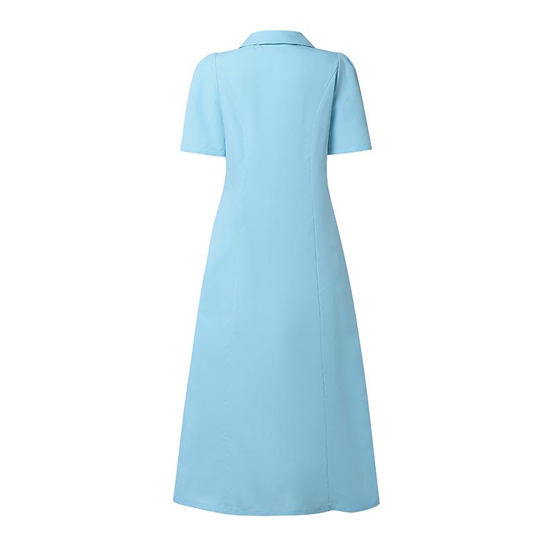 ZANZEA Women Casual Turn Down Collar Summer Short Sleeve Dress