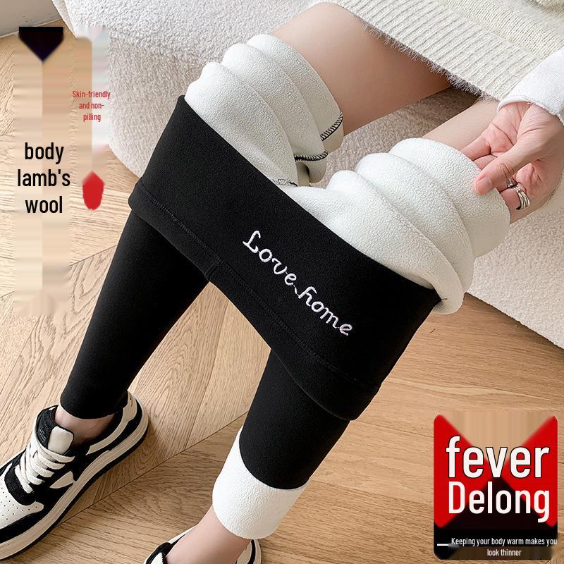 Women's High Waist Velvet-Lined Leggings - Seamless, Double-Sided Brushed, Slim Fit, Perfect for Autumn and Winter.