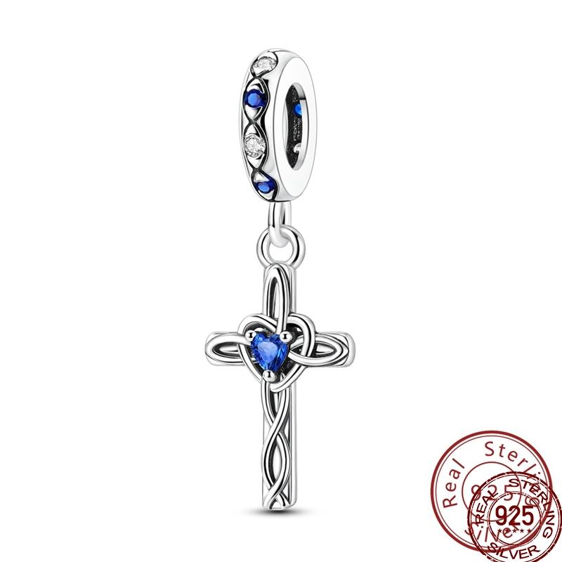 Copper Cross Bible Blessing Charms Celtic Knot Star Valknut Bead Fit Original Bracelet For Women Fine Jewelry Gift
