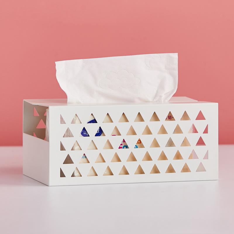 Kitchen Tissue Boxes Home Iron Multifunctional Office Crafts Seat Type Toilet Paper Storage Case Bedroom Metal Tissue Dispenser
