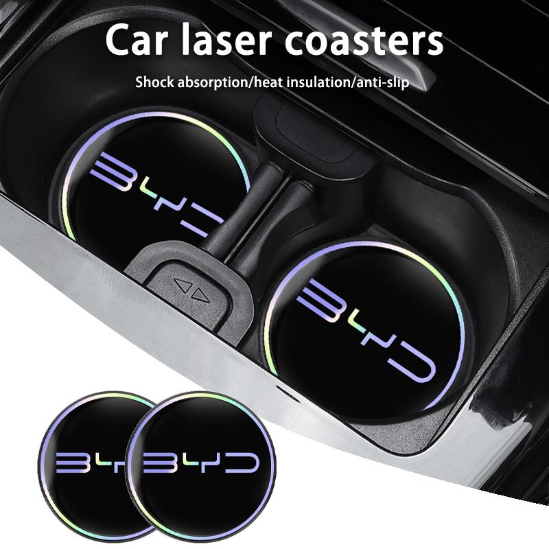 2Pcs Car Water Cup Mat Auto Interior Storage Pad Accessories For BYD G3 Tang M6 Atto 3 Yuan I3 E6 F3 Song F3R S7 L3 Qing D1 S6