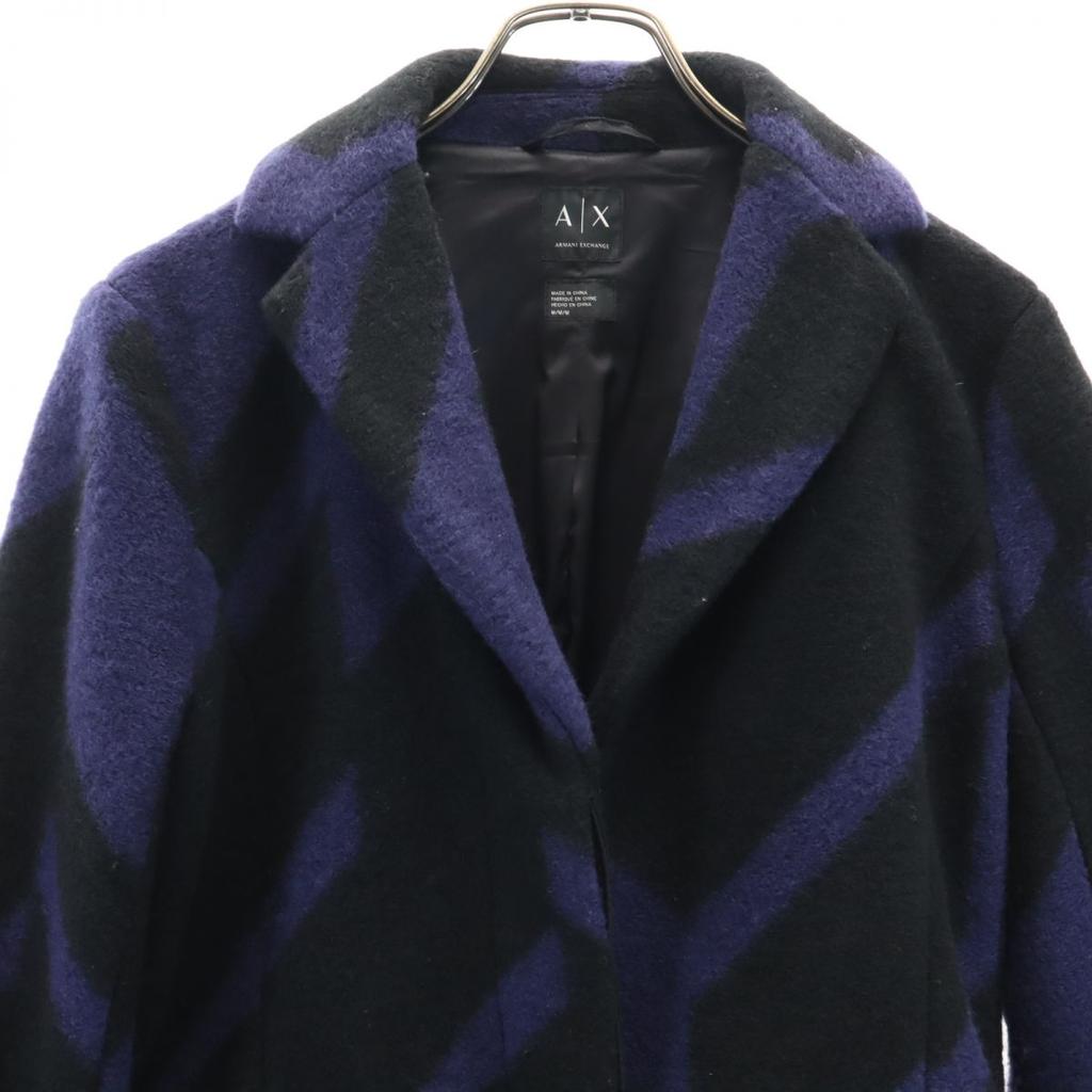 ARMANI EXCHANGE wool blend Chester coat M Black Women Used
