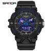 SANDA 3150 TPU Material Watches for Men Digital-Analog Dual Movement Fashion Sport Style Multi-functional Men's Waterproof Watch