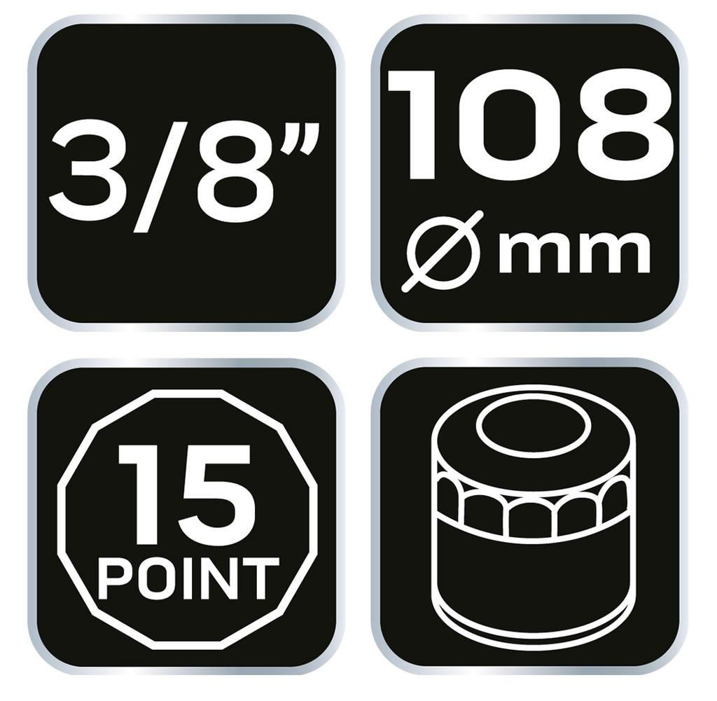 Ölfilterschlüssel 108 mm, 15-kant