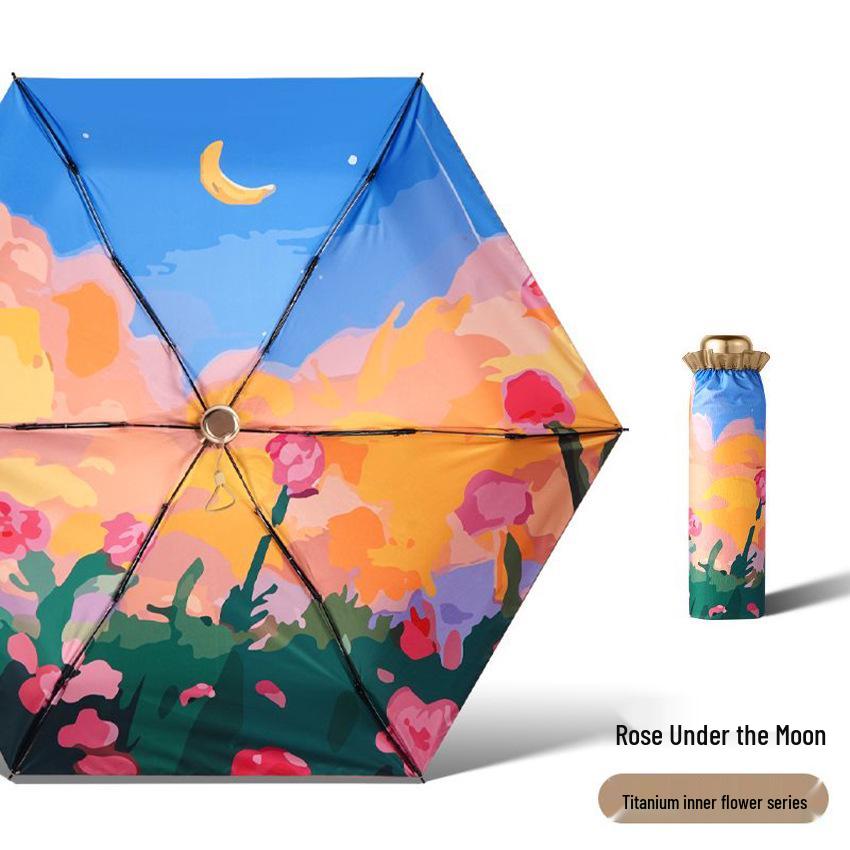 50% Reducere Umbrelă Mini Ultralight de Soare pentru Femei - Compactă, Portabilă, Design Capsulă Pliabilă