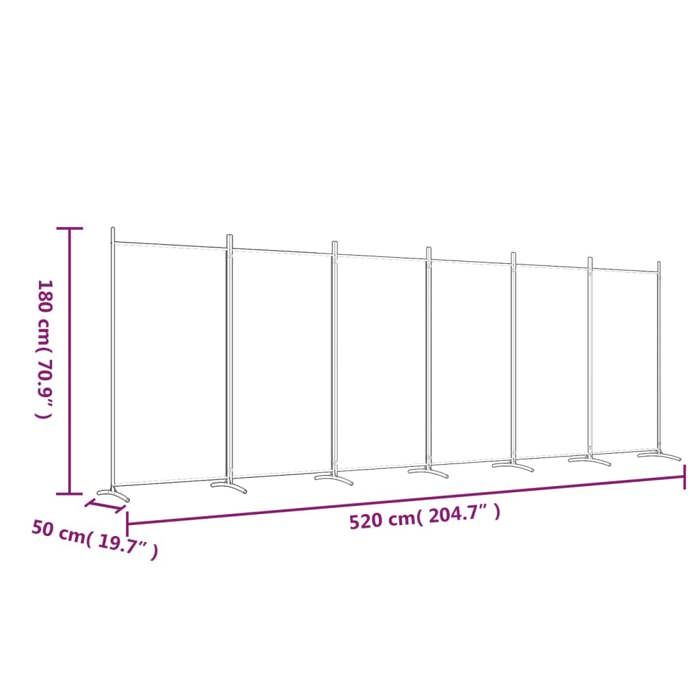 VidaXL Cloison de Séparation 6 Panneaux Séparateur de Pièce Pliable Diviseur Écran d'Intimité Paravent Décoration Salon 350272