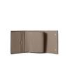BONAVENTURA Flap Small Wallet in Shrink Leather (Ivory x Etoupe) - European-Grade Leather, Minimalist, Genuine Leather, Perfect Gift (BWAT40-IVET)