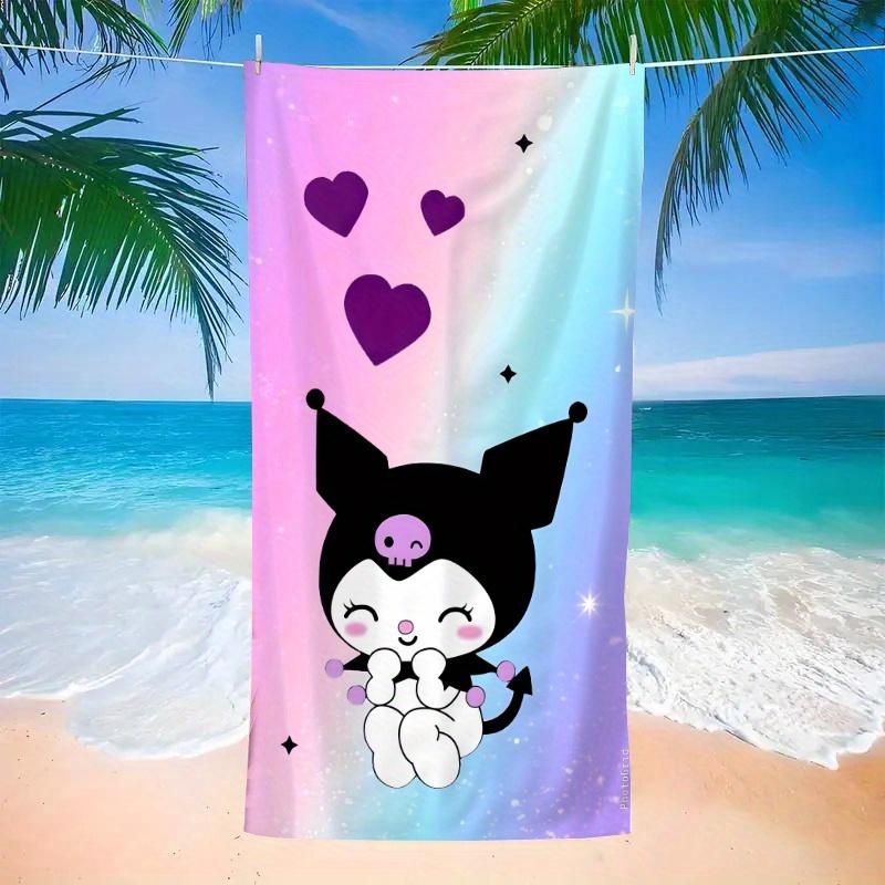 

Kuromi Beach Towel Single Sided 2DPrint Quick Dry Microfiber Towel for Kids Girls for Beach Pool Bath Cute Kawaii Aesthetic Vibe W30*H60(CM)