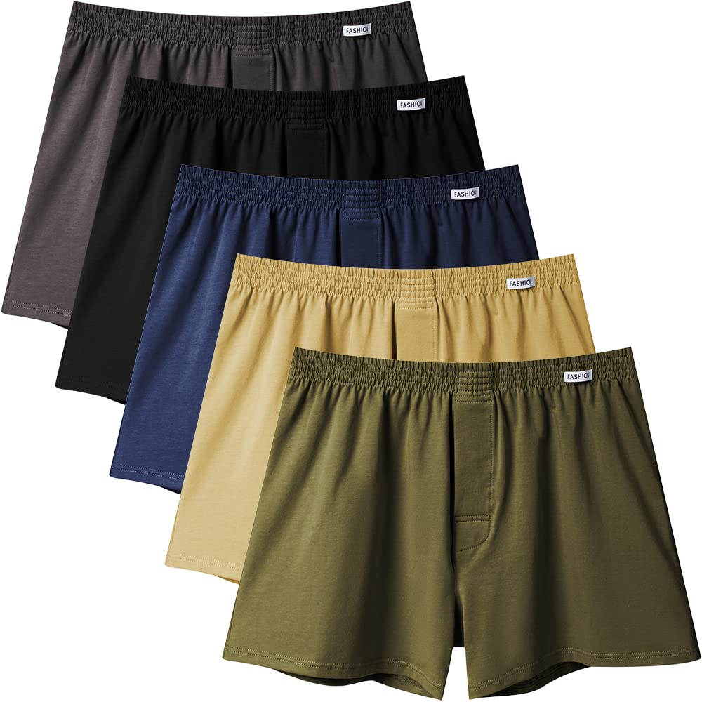 

Мужские вязаные плавки Metakey, Однотонные, Хлопок с длинным волокном, Набор из 5 штук, С передним клапаном, На пуговицах, Всесезонные