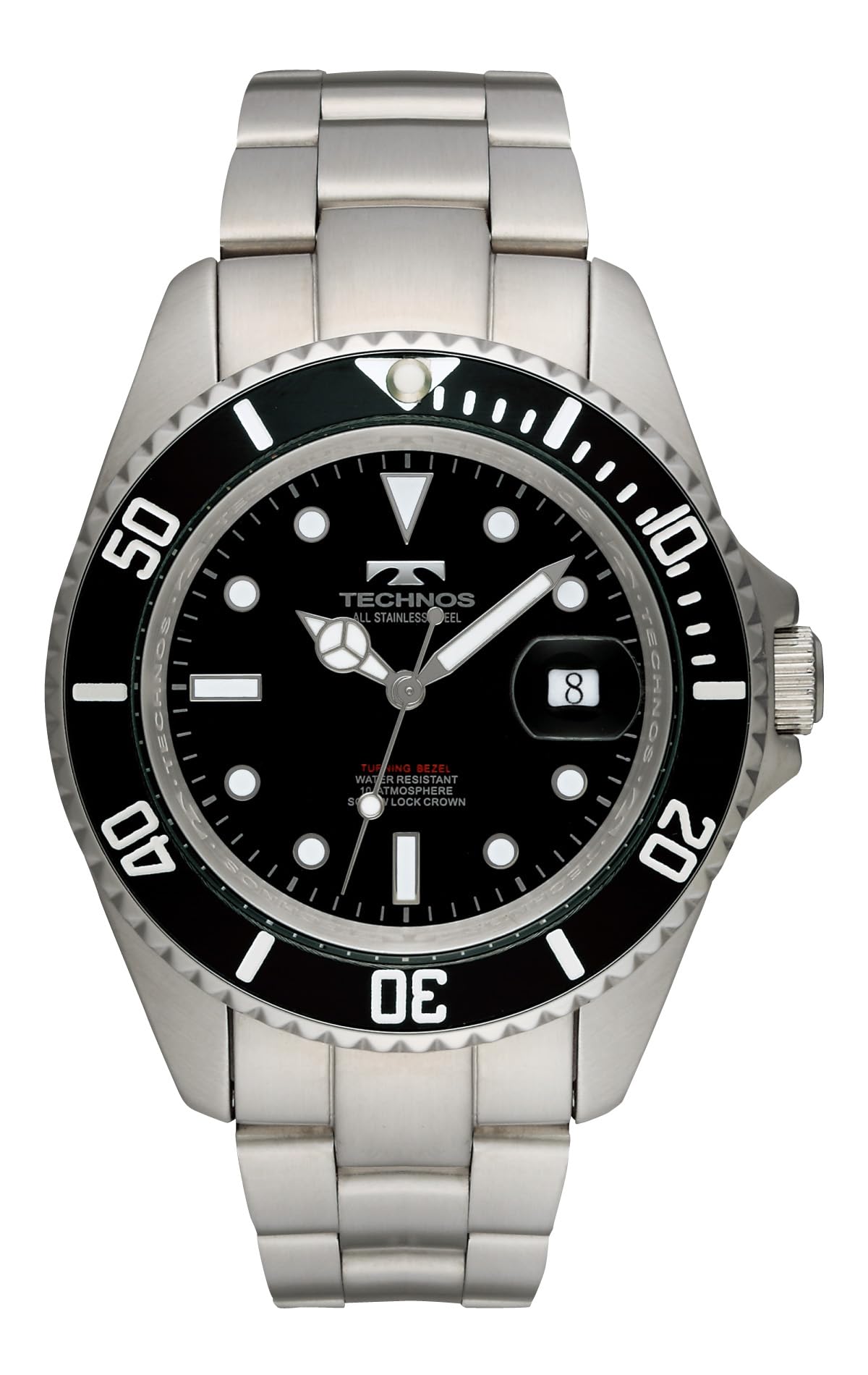 

Technos TSM402SB 10 ATM Water Resistant Watch, Date, чорний