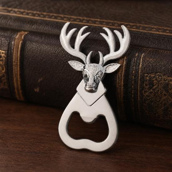 Hirschkopf Flaschenöffner, Kreativer Bieröffner mit Wortspiel "One Deer You" Bedeutung, Zinklegierung Hochzeitsmitgebsel Geschenk für Trauzeugen